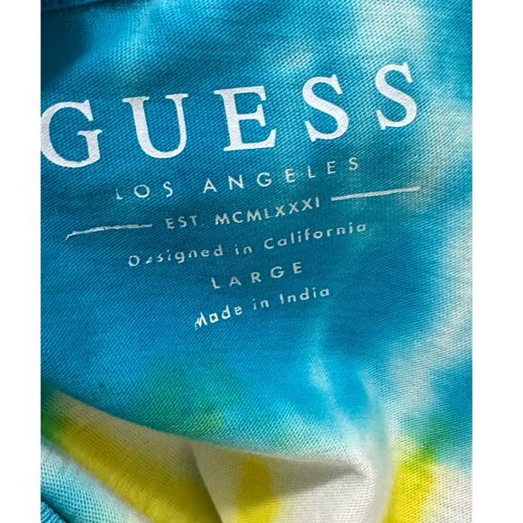 Guess multicolor vibrant tie dye short sleeves t size Large - Picture 3 of 10